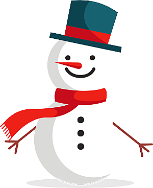 简约大气雪人卡通PNG素材