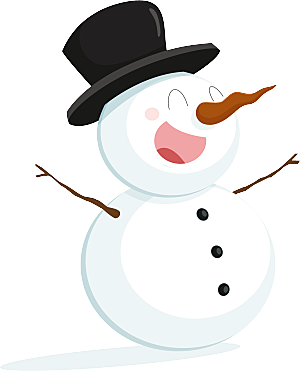简约大气雪人卡通PNG素材