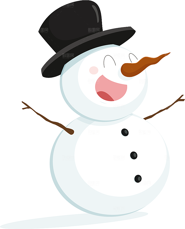 简约大气雪人卡通PNG素材