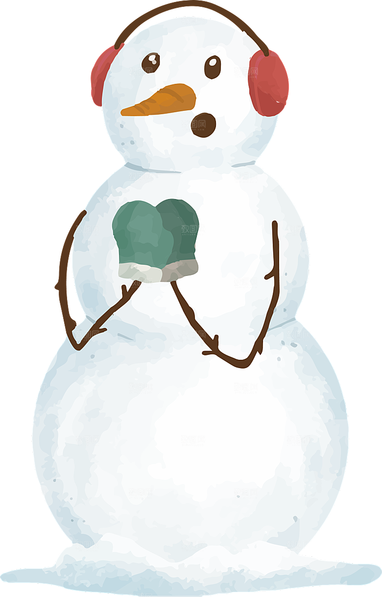 简约大气雪人卡通PNG素材