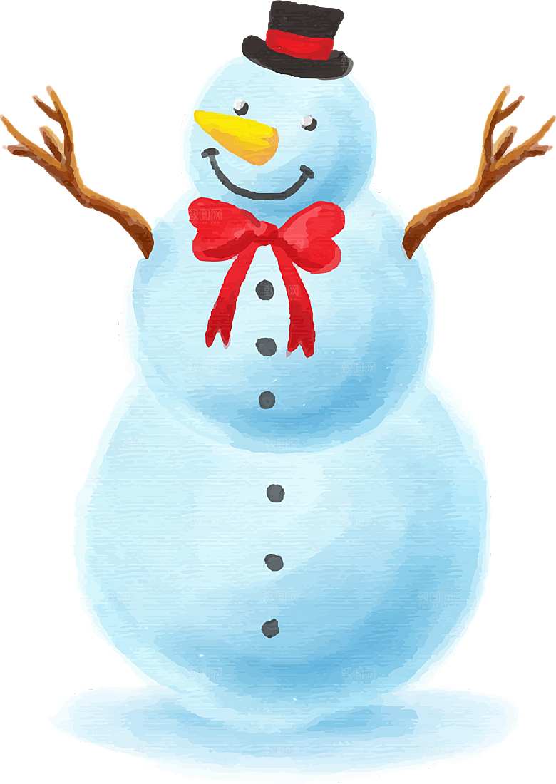 卡通冬天可爱雪人插画元素