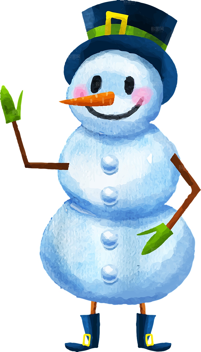 卡通冬天可爱雪人插画元素