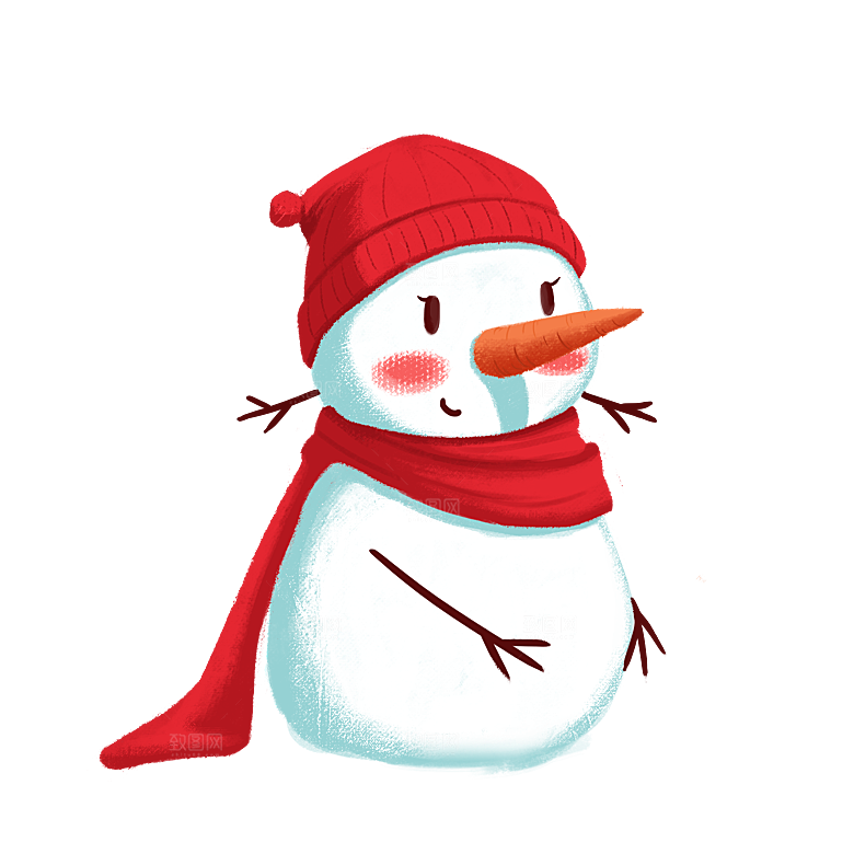卡通冬天可爱雪人插画元素