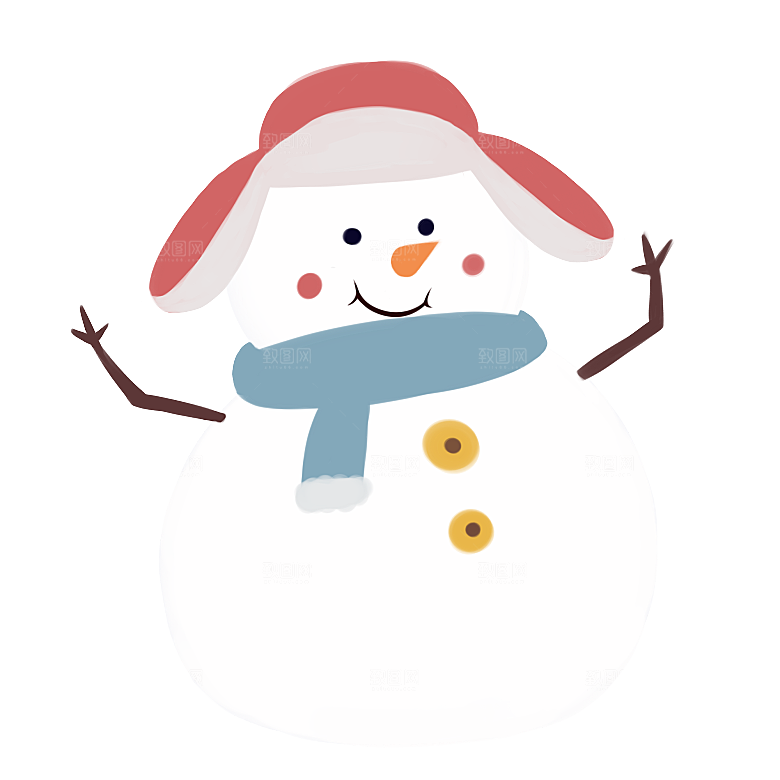 卡通冬天可爱雪人插画元素