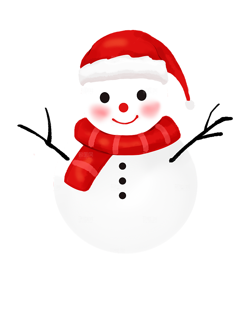卡通冬天可爱雪人插画元素