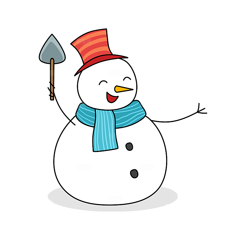 卡通冬天可爱雪人插画元素