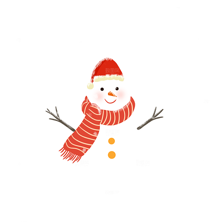 卡通冬天可爱雪人插画元素
