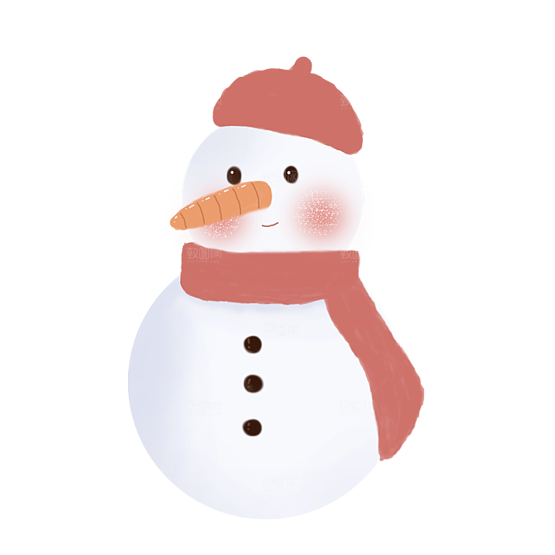 卡通冬天可爱雪人插画元素