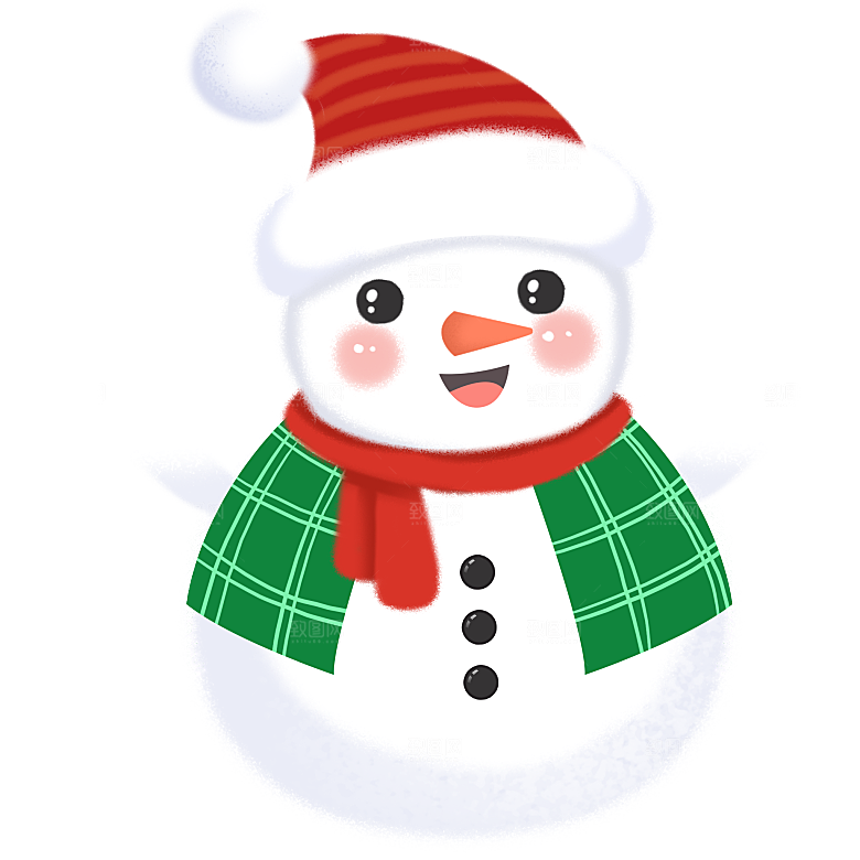 卡通冬天可爱雪人插画元素