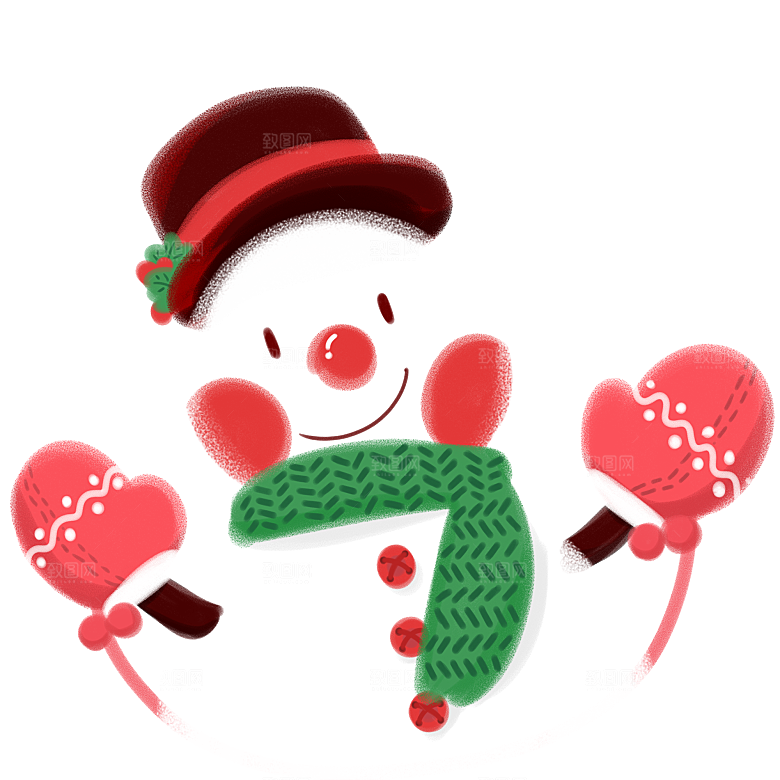 简约大气雪人卡通PNG素材