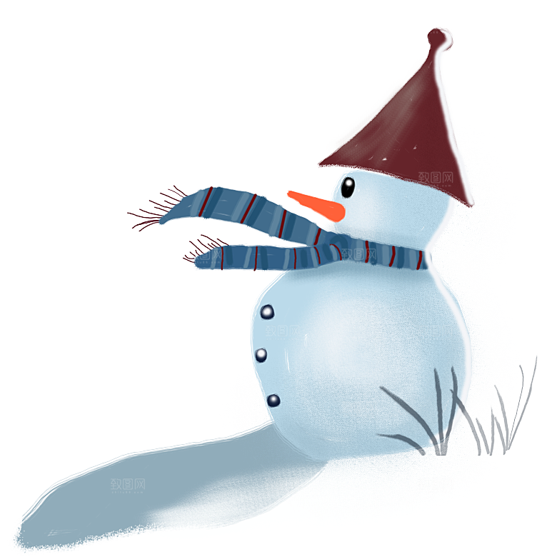 简约大气雪人卡通PNG素材