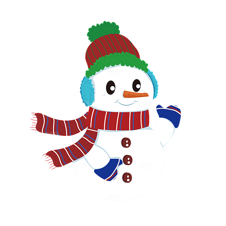 简约大气雪人卡通PNG素材