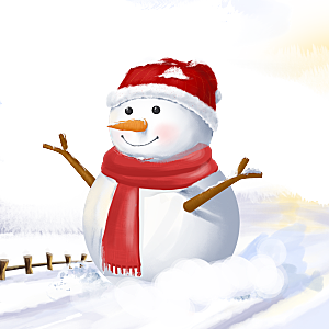 简约大气雪人卡通PNG素材