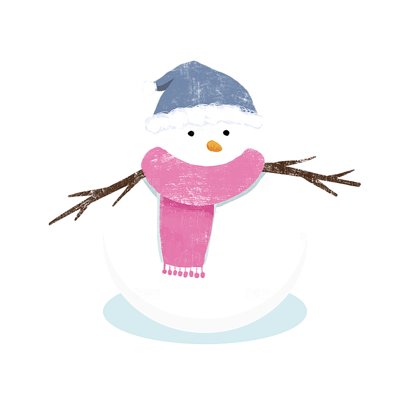 简约大气雪人卡通PNG素材