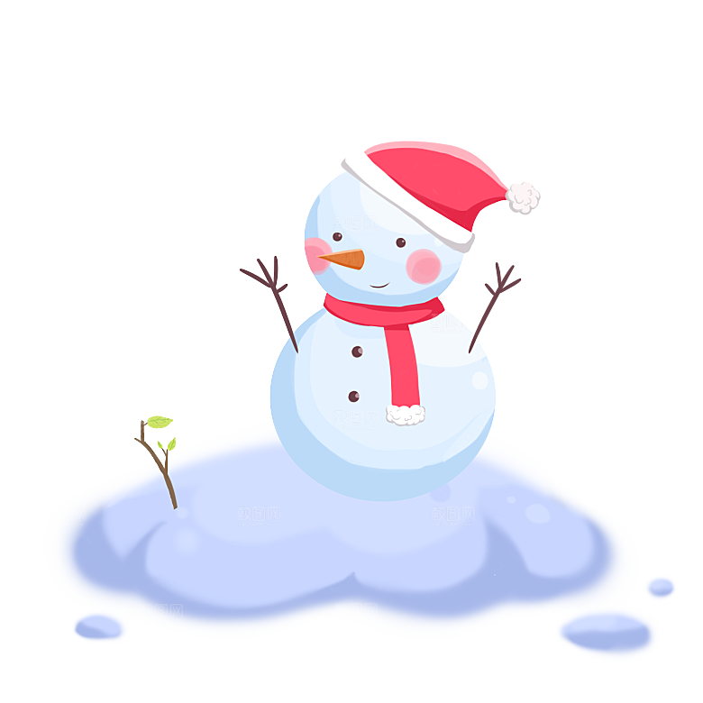简约大气雪人卡通PNG素材