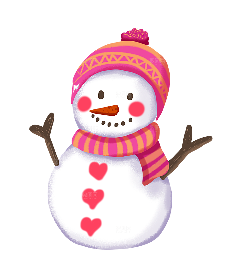 简约大气雪人卡通PNG素材