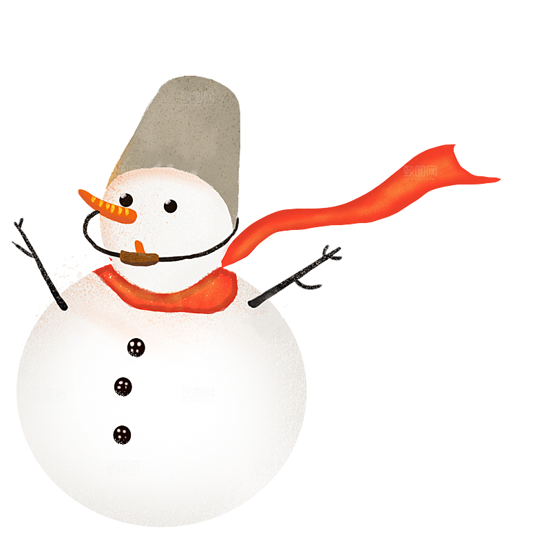 简约大气雪人卡通PNG素材