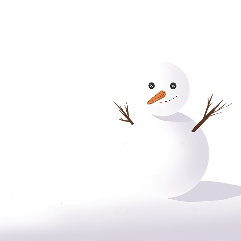 简约大气雪人卡通PNG素材