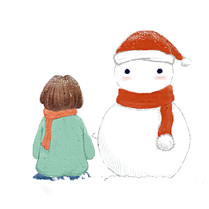 卡通冬天可爱雪人插画元素