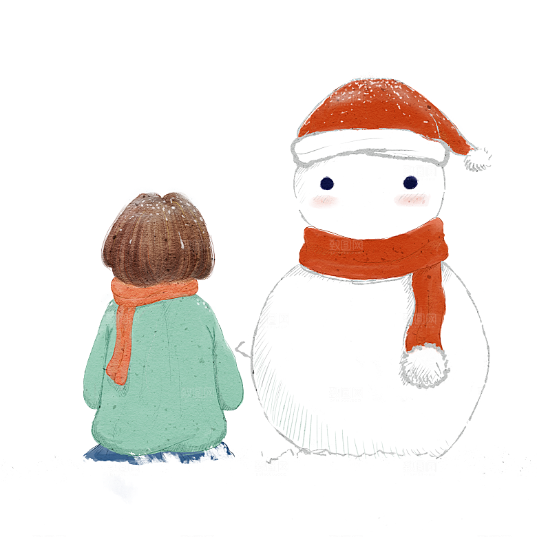 卡通冬天可爱雪人插画元素