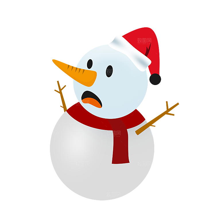 卡通冬天可爱雪人插画元素