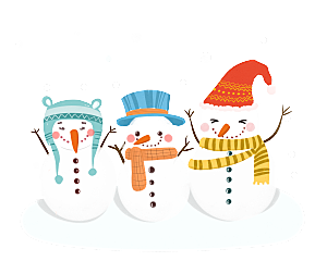 卡通冬天可爱雪人插画元素