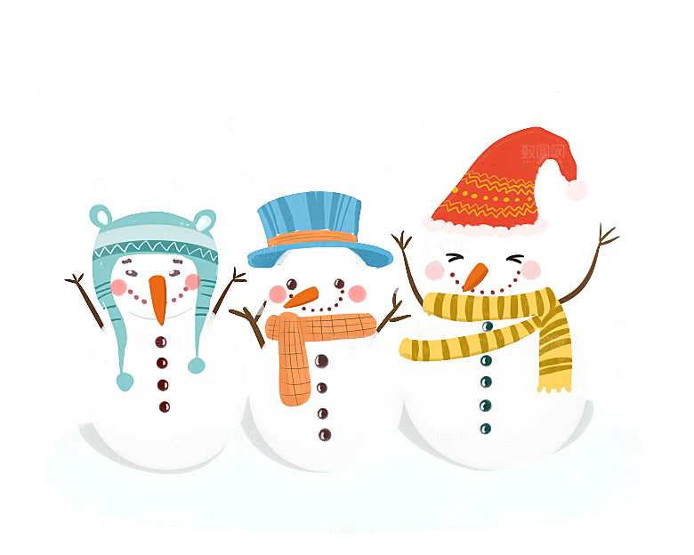 卡通冬天可爱雪人插画元素