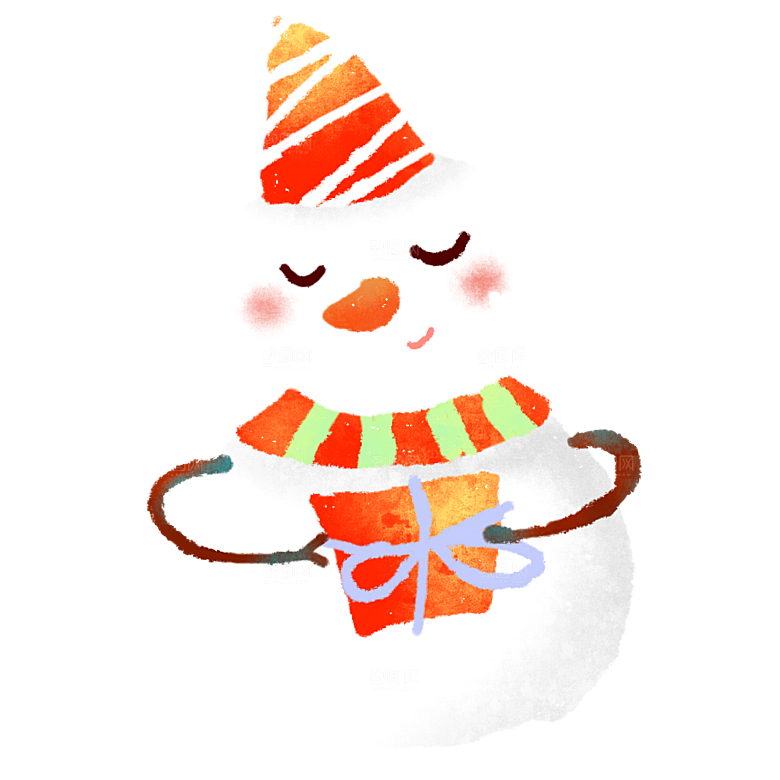 卡通冬天可爱雪人插画元素