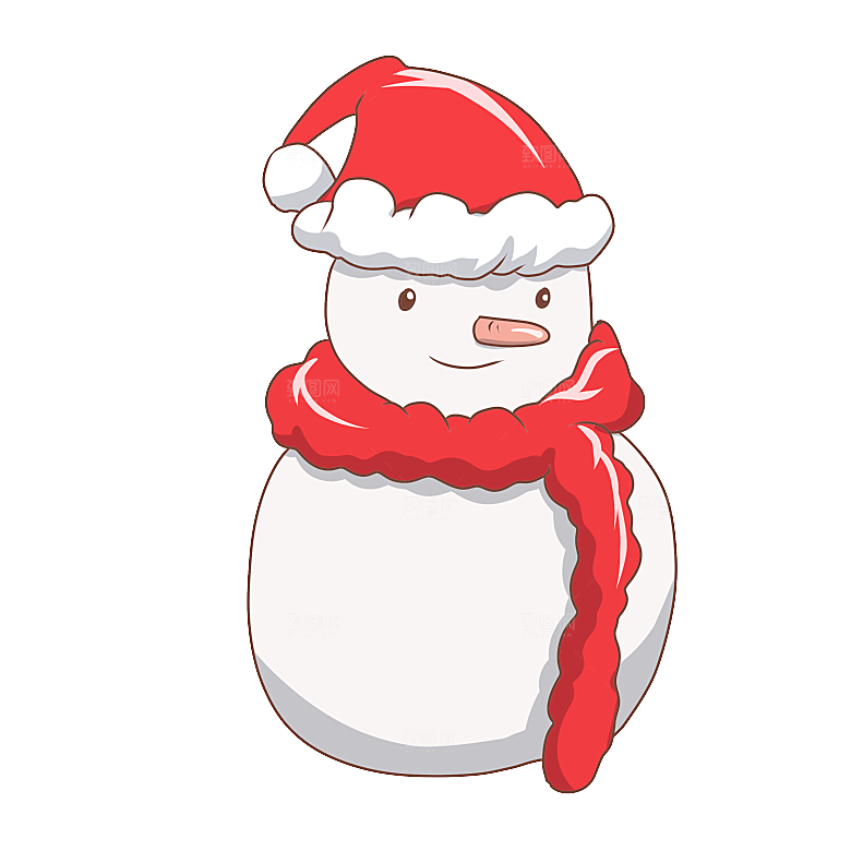 卡通冬天可爱雪人插画元素