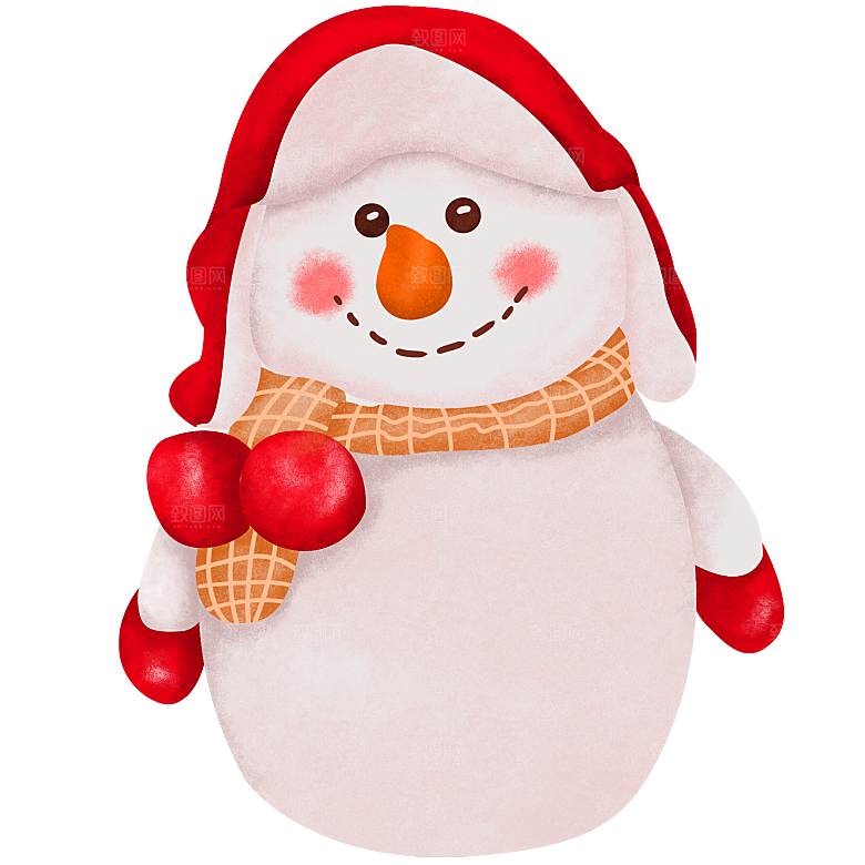 卡通冬天可爱雪人插画元素
