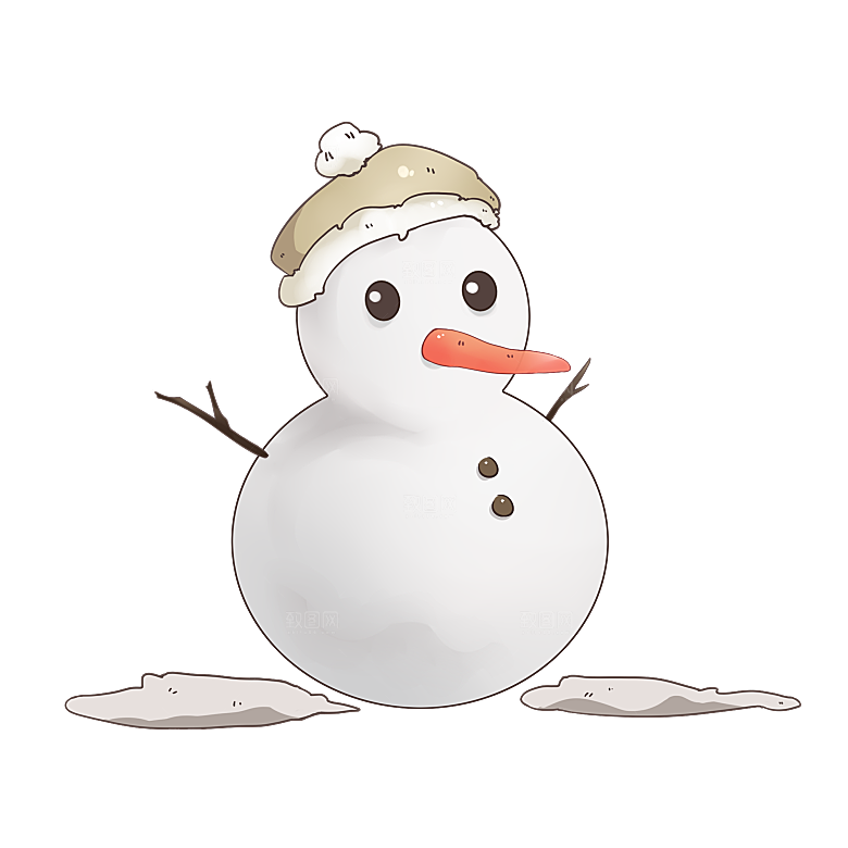 卡通冬天可爱雪人插画元素