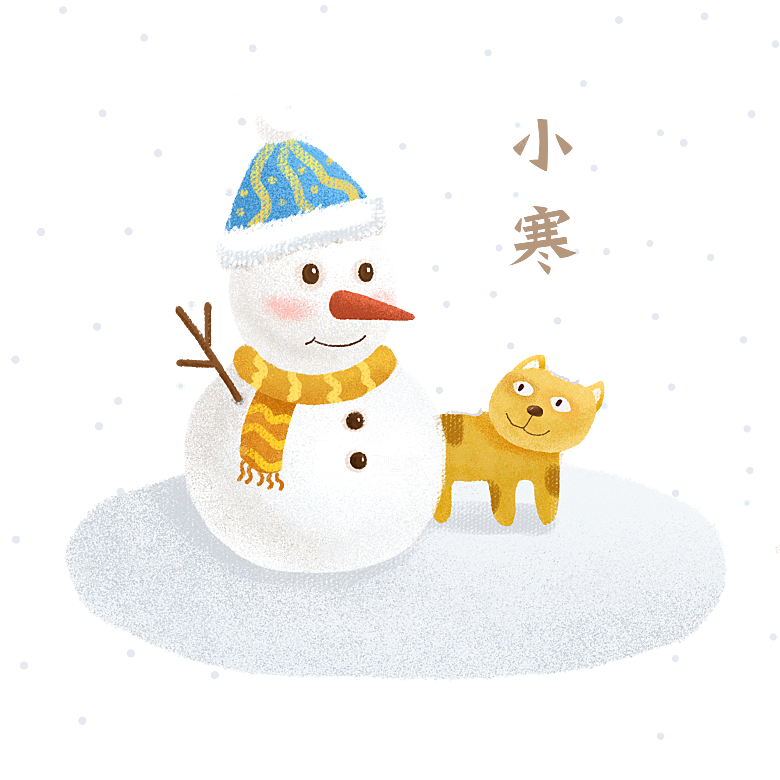卡通冬天可爱雪人插画元素