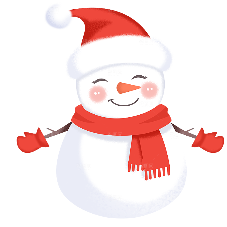 卡通冬天可爱雪人插画元素