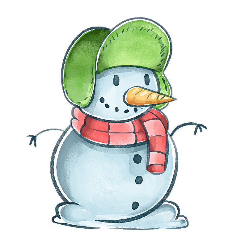 卡通冬天可爱雪人插画元素