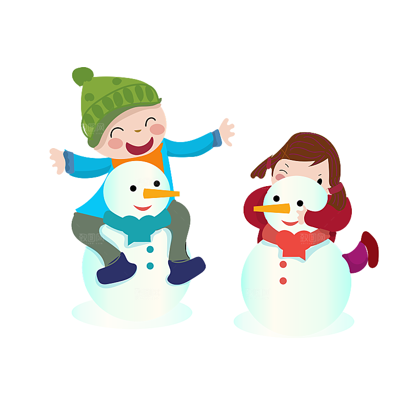 简约大气雪人卡通PNG素材