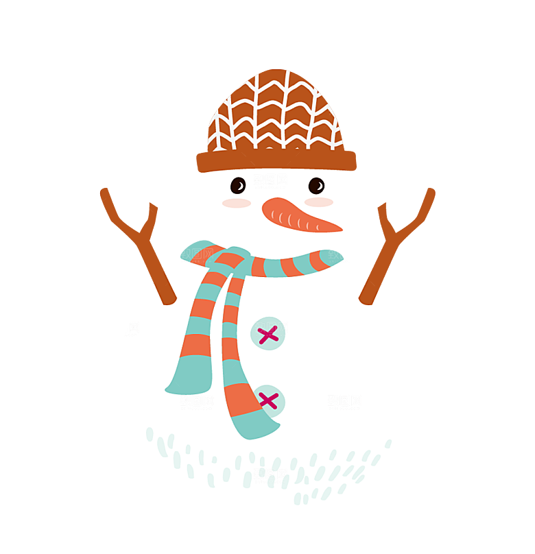简约大气雪人卡通PNG素材
