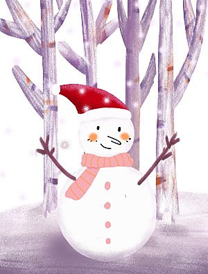 简约大气雪人卡通PNG素材