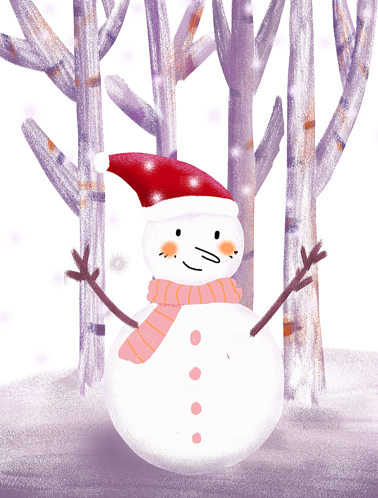 简约大气雪人卡通PNG素材
