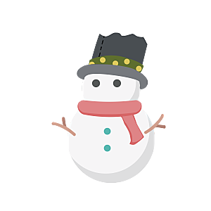 简约大气雪人卡通PNG素材