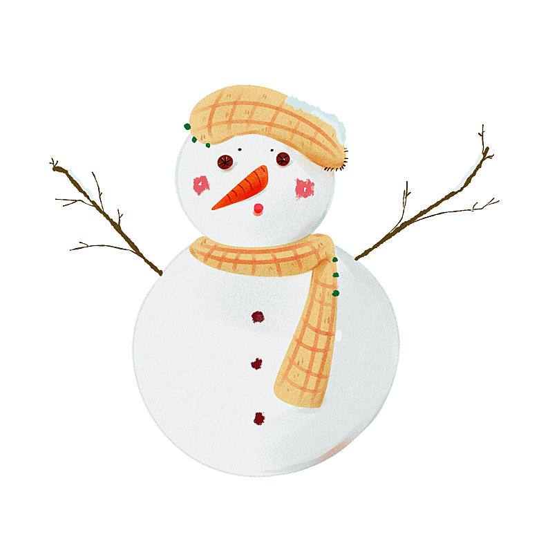 简约大气雪人卡通PNG素材