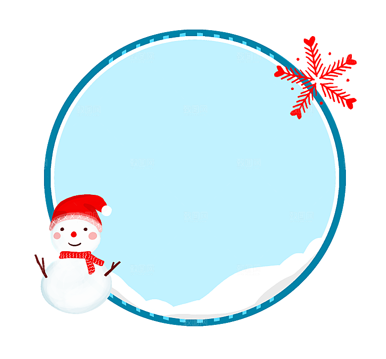 简约大气雪人卡通PNG素材