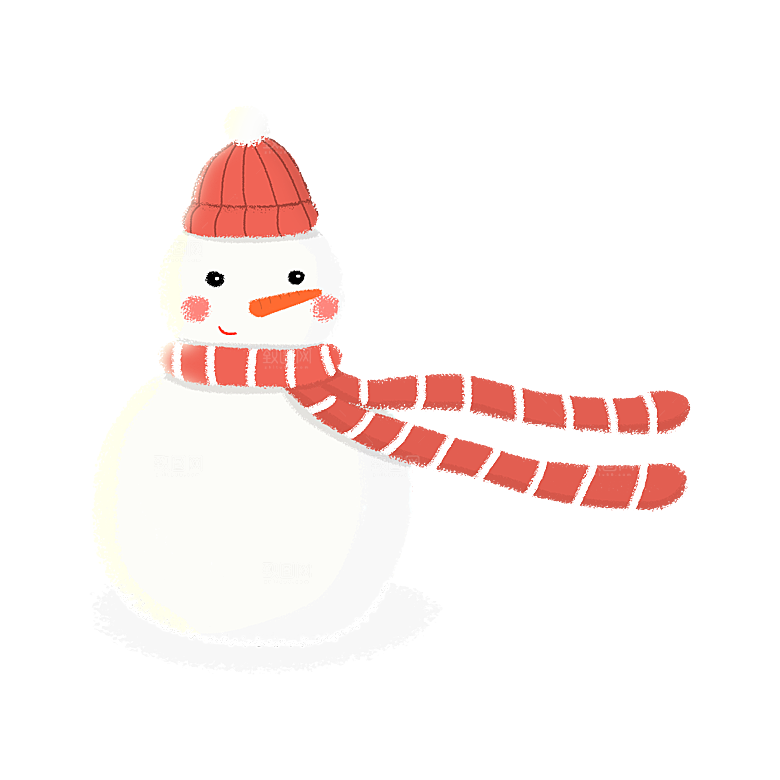 简约大气雪人卡通PNG素材