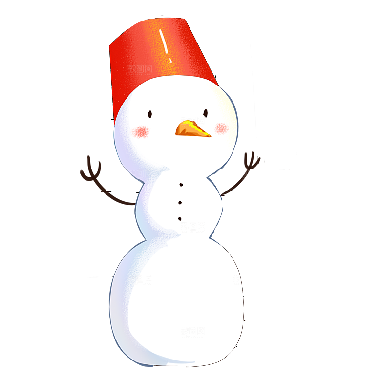 简约大气雪人卡通PNG素材