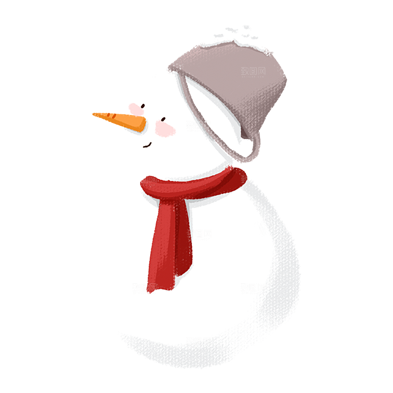 简约大气雪人卡通PNG素材