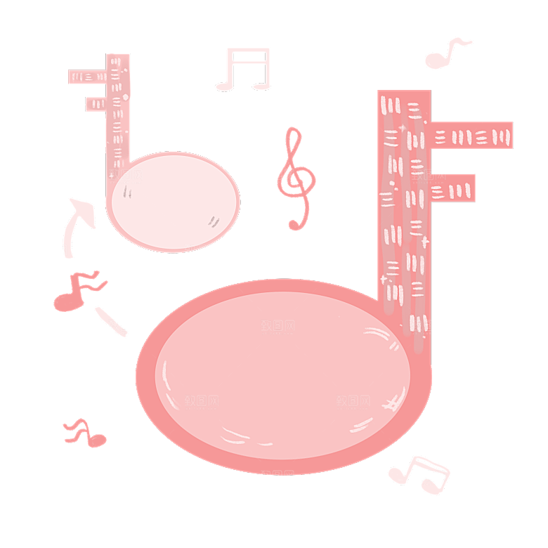 卡通彩色音符五线谱PNG素材