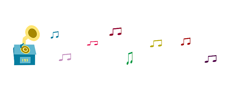 卡通彩色音符五线谱PNG素材