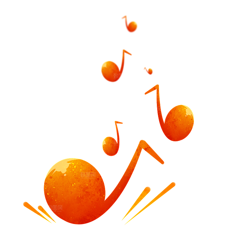 卡通彩色音符五线谱PNG素材