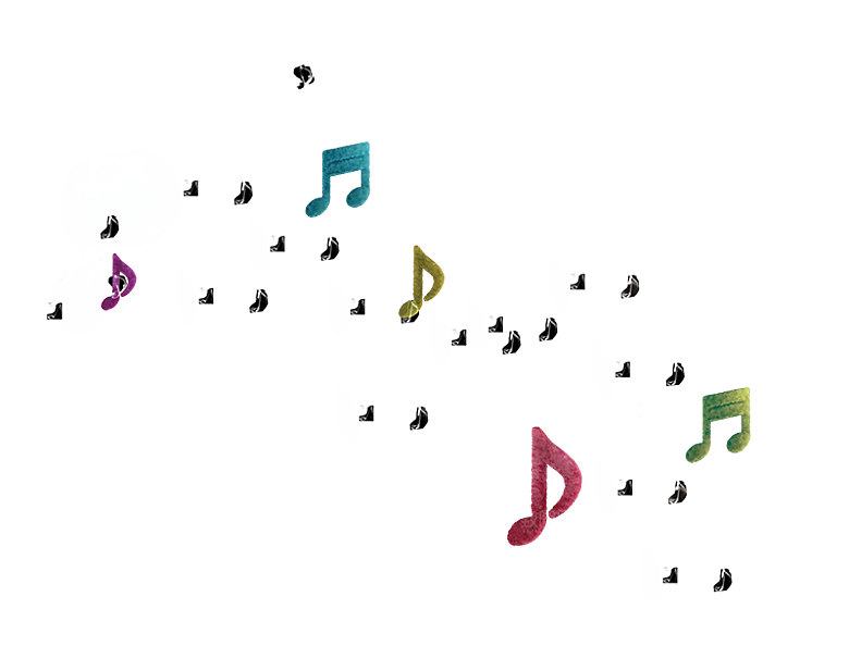卡通彩色音符五线谱PNG素材
