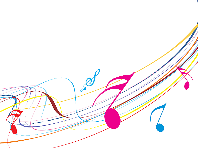 卡通彩色音符五线谱PNG素材