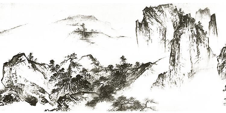 免抠PNG图片中国古风水墨山